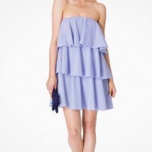 Blaque Label Strapless Light Blue Tiered Dress -Size S